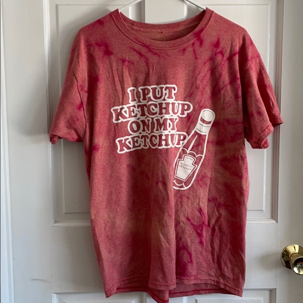 Red bleached dyed Hanes shirt